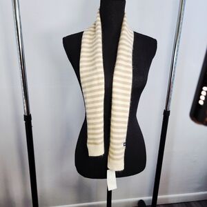 Striped Cream and Tan Scarf